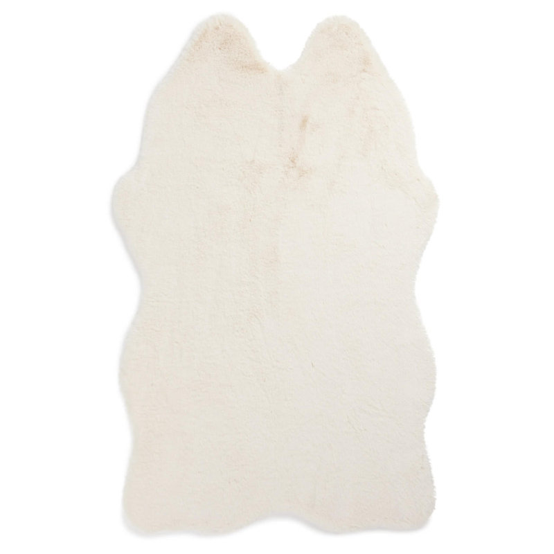 FABULOUSFURS Faux Sheepskin Area Rug Ivory Wayfair